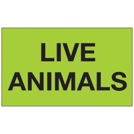 Bsc Preferred 3 x 5'' - ''Live Animals'' Fluorescent Green Labels BUY00024014